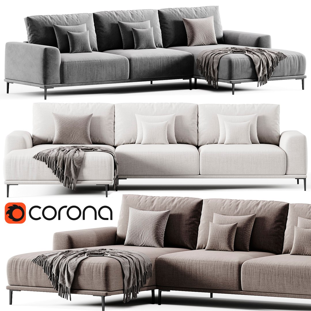 Sofa Eichholtz Lounge Sofa Montado 3D model - TurboSquid 2163071