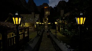 Mystic Twilight Timber Village  A Breathtaking Fantasy Village Environment 3D
