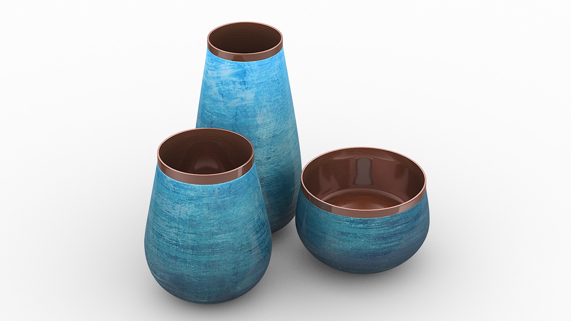 Decorative set ceramic vases 3D model - TurboSquid 1424986