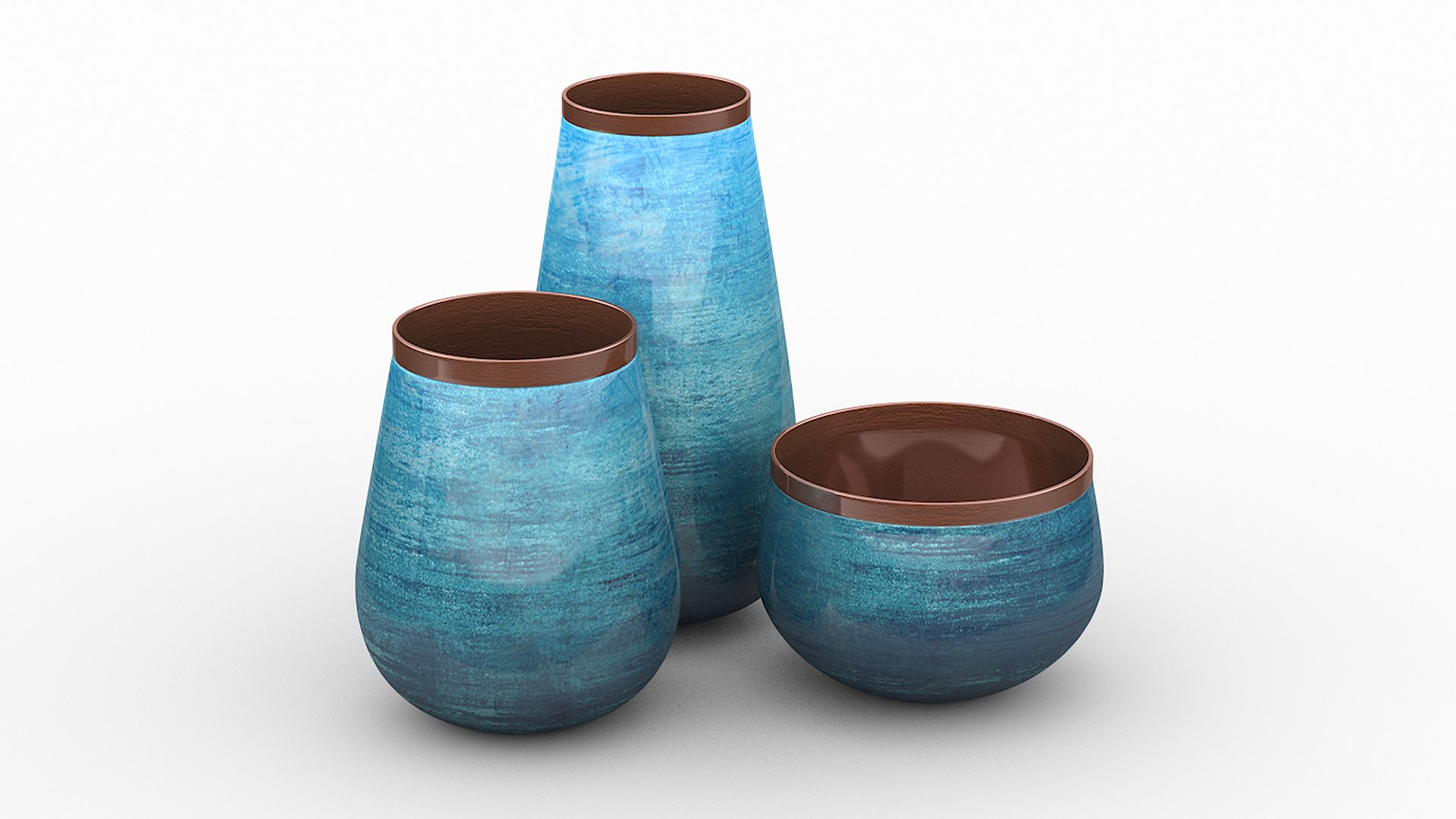 Decorative set ceramic vases 3D model - TurboSquid 1424986