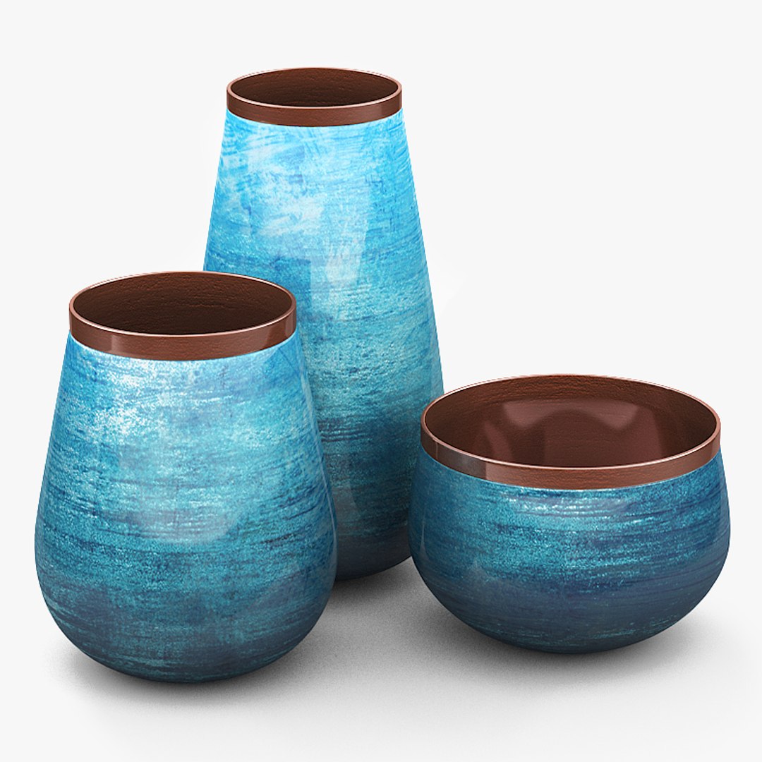 Decorative set ceramic vases 3D model - TurboSquid 1424986
