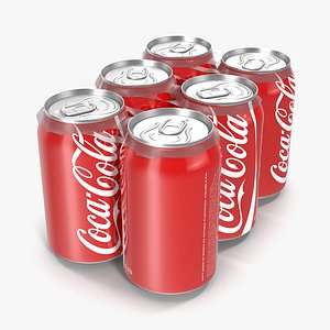 Six Pack of Cans Coca-Cola 3D Model