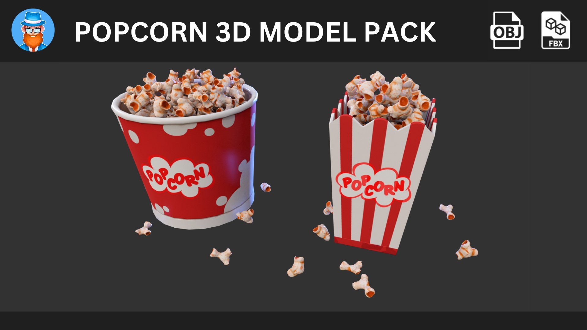 Popcorn 3D Model Pack 3D - TurboSquid 2396748