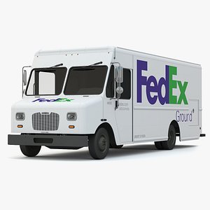 fedex delivery truck van 3d model