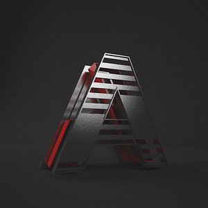 3d abstract alphabets model