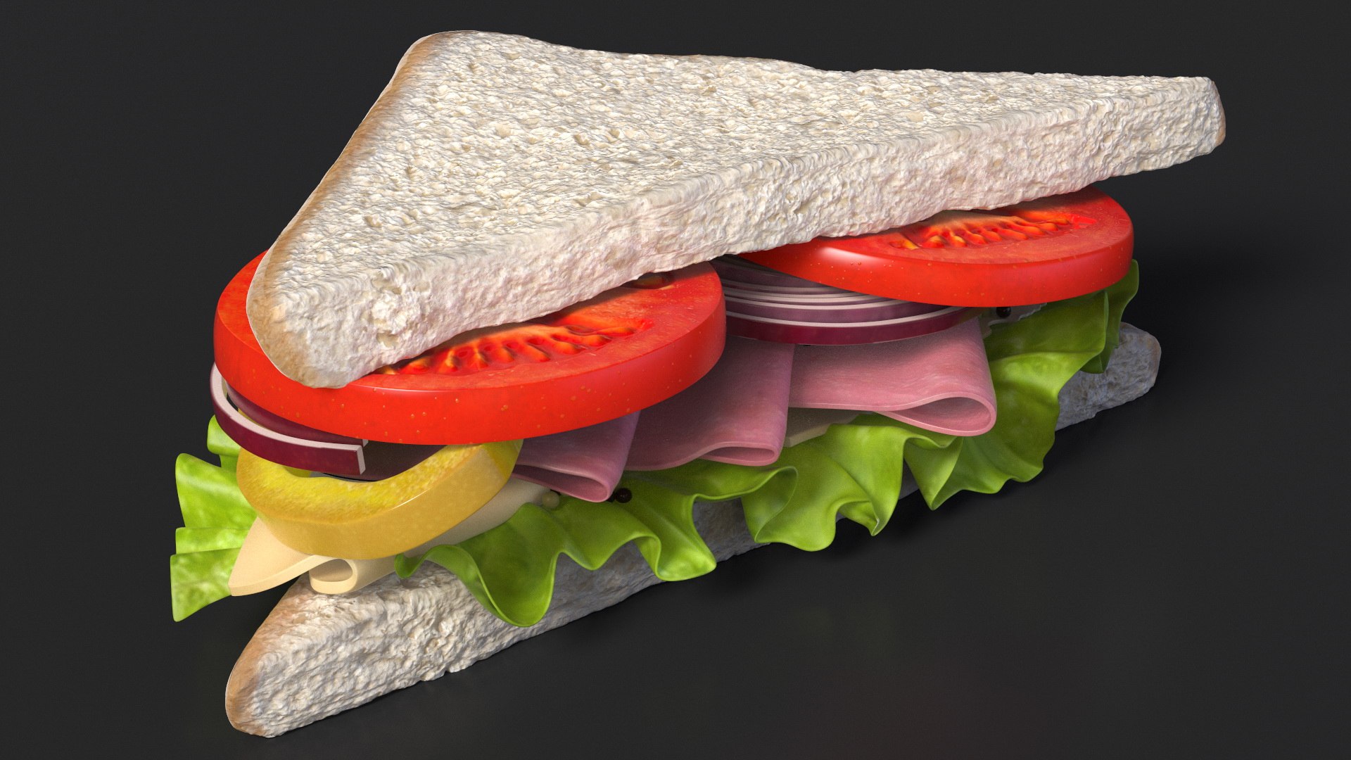 3D Handmade Triangle Sandwich - TurboSquid 2121457