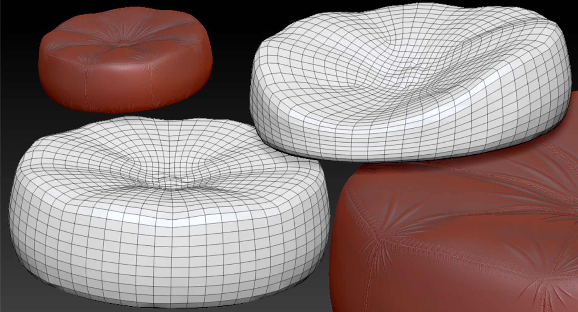 3D Model Pillows Puff - TurboSquid 1449911