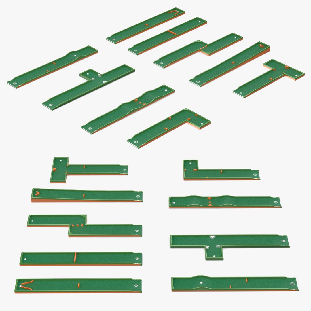 Minigolf 35 Portable 9 Courses Set 3D model preview