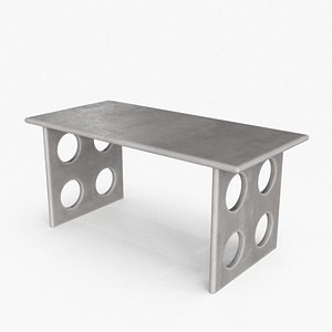 Grey Concrete Desk 3D model