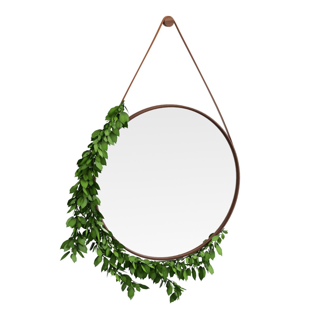 modelo 3d Mirror With Leafs - TurboSquid 1998779