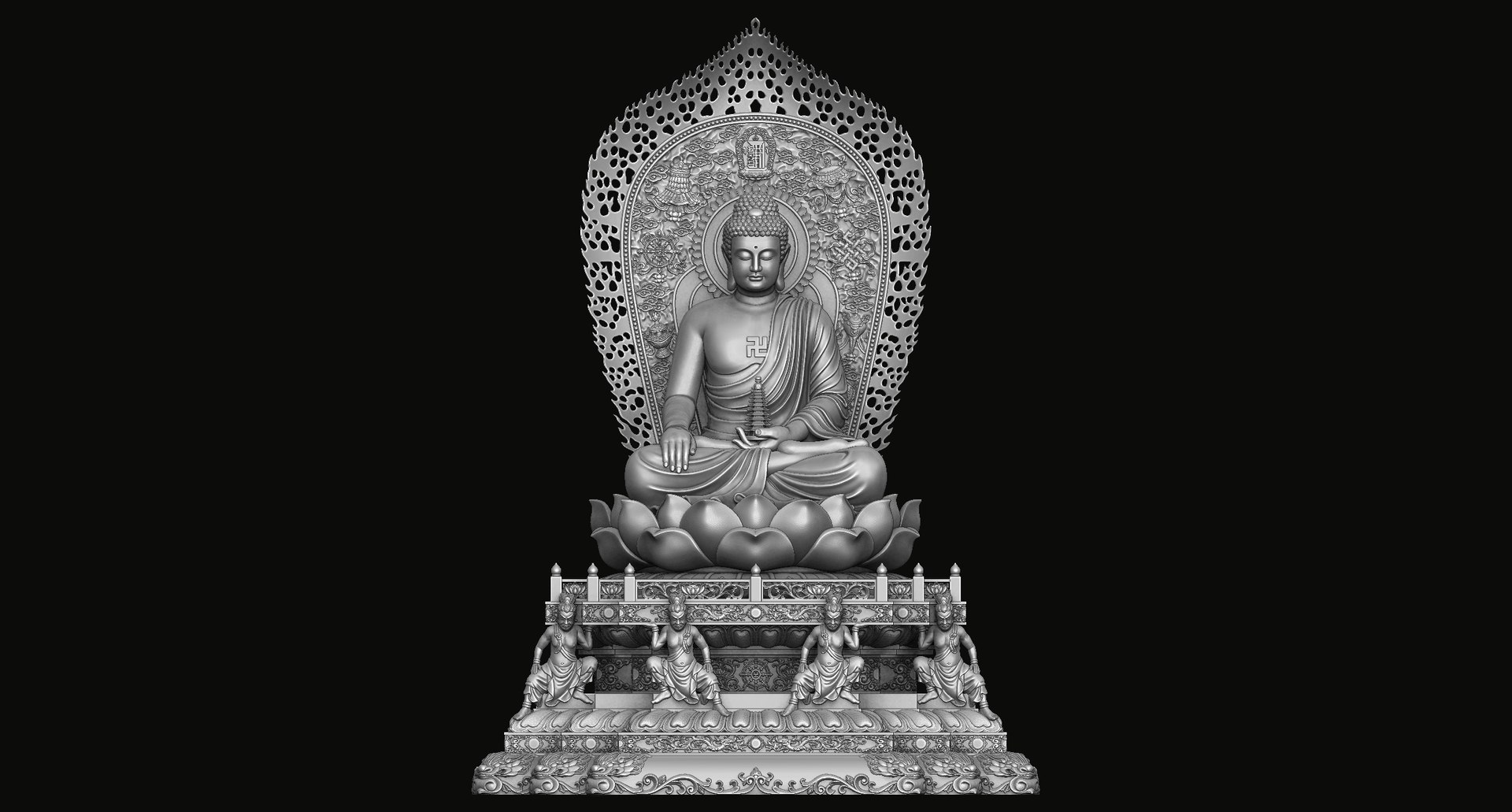3D Buddha Statue 3D print model model TurboSquid 2051401