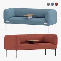 Haworth Cabana Sofa S9C2-0 With Integrated Table