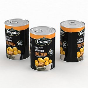 3D model Food Can Fragata Olives Stuffed With Tuna 300g 2021