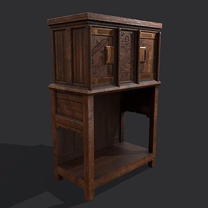 3D Medieval Elegant Designed Dresser