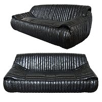 Exclusive & Organic 1970s Leather Sofa by Cinna France