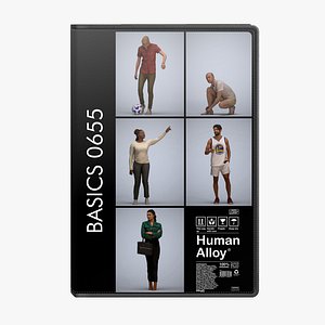 3D Basics0655 - A set containing 5 models of male and female adults standing in casual attire