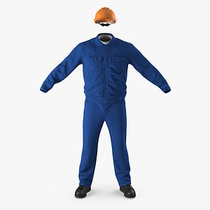 Boiler Suit Coverall with Safety Helmet
