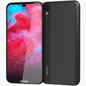 3D realistic honor 8s black