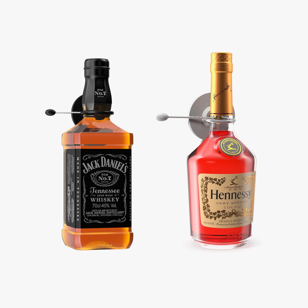 Beverages with Anti Theft Tag Collection 3D model preview
