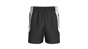 Men Elastic Waist Drawstring Shorts With Zip Pocket 3D model