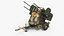 3D model WWII Quad Heavy Machine Gun Turret Camo Pattern