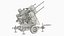 3D model WWII Quad Heavy Machine Gun Turret Camo Pattern