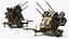 3D model WWII Quad Heavy Machine Gun Turret Camo Pattern