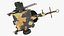 3D model WWII Quad Heavy Machine Gun Turret Camo Pattern