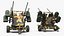 3D model WWII Quad Heavy Machine Gun Turret Camo Pattern