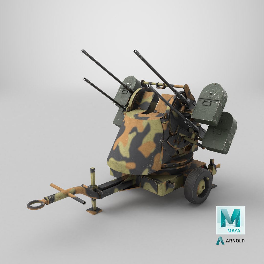 3D model WWII Quad Heavy Machine Gun Turret Camo Pattern https://p.turbosquid.com/ts-thumb/t1/ncLeH5/nU/stemcell_maya_arnold_render/png/1763054419/1920x1080/fit_q87/6f1e07b716990b21efc24786536a4c30c7eab418/stemcell_maya_arnold_render.jpg