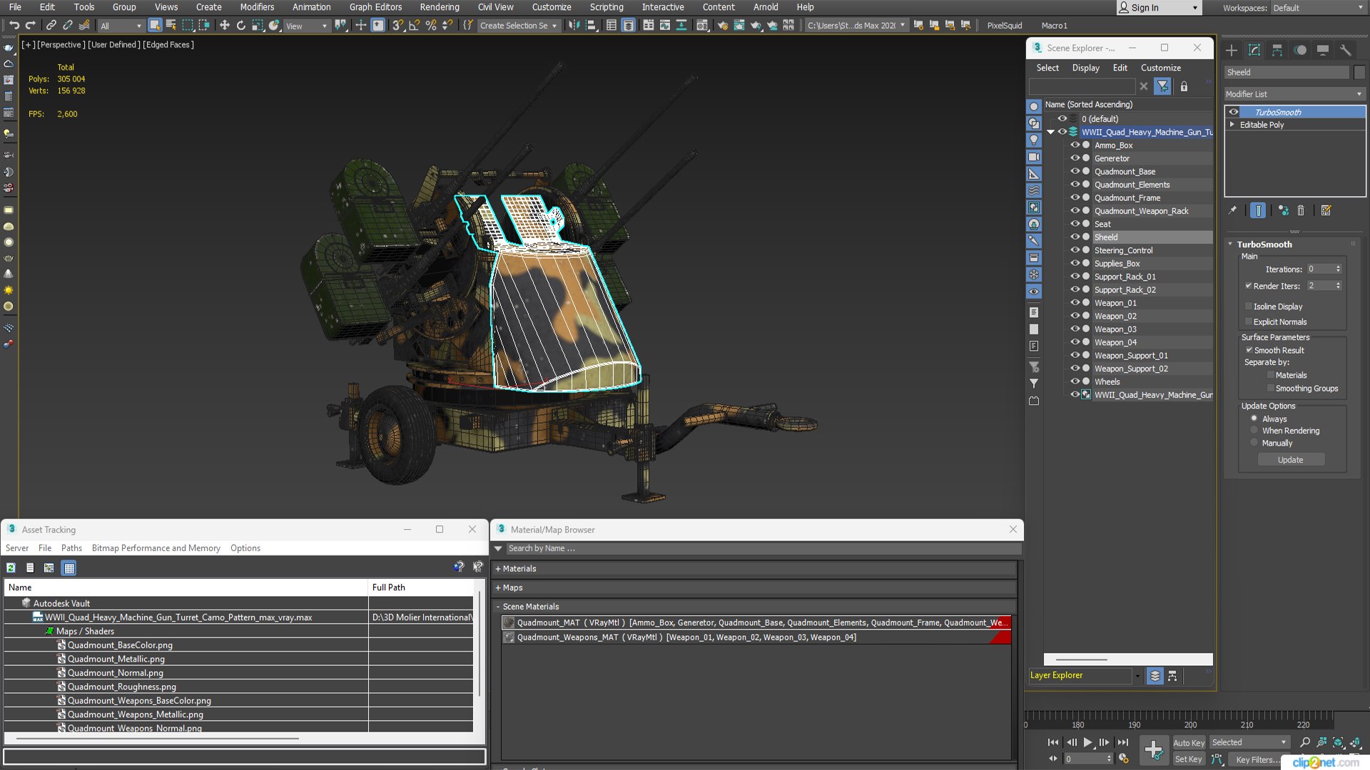 3D model WWII Quad Heavy Machine Gun Turret Camo Pattern https://p.turbosquid.com/ts-thumb/t1/ncLeH5/uK/wwii_quad_heavy_machine_gun_turret_camo_pattern_027/jpg/1760647528/1920x1080/fit_q87/b730a3f81b49ad74cc5ecec187cc462c04eaa118/wwii_quad_heavy_machine_gun_turret_camo_pattern_027.jpg