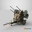 3D model WWII Quad Heavy Machine Gun Turret Camo Pattern