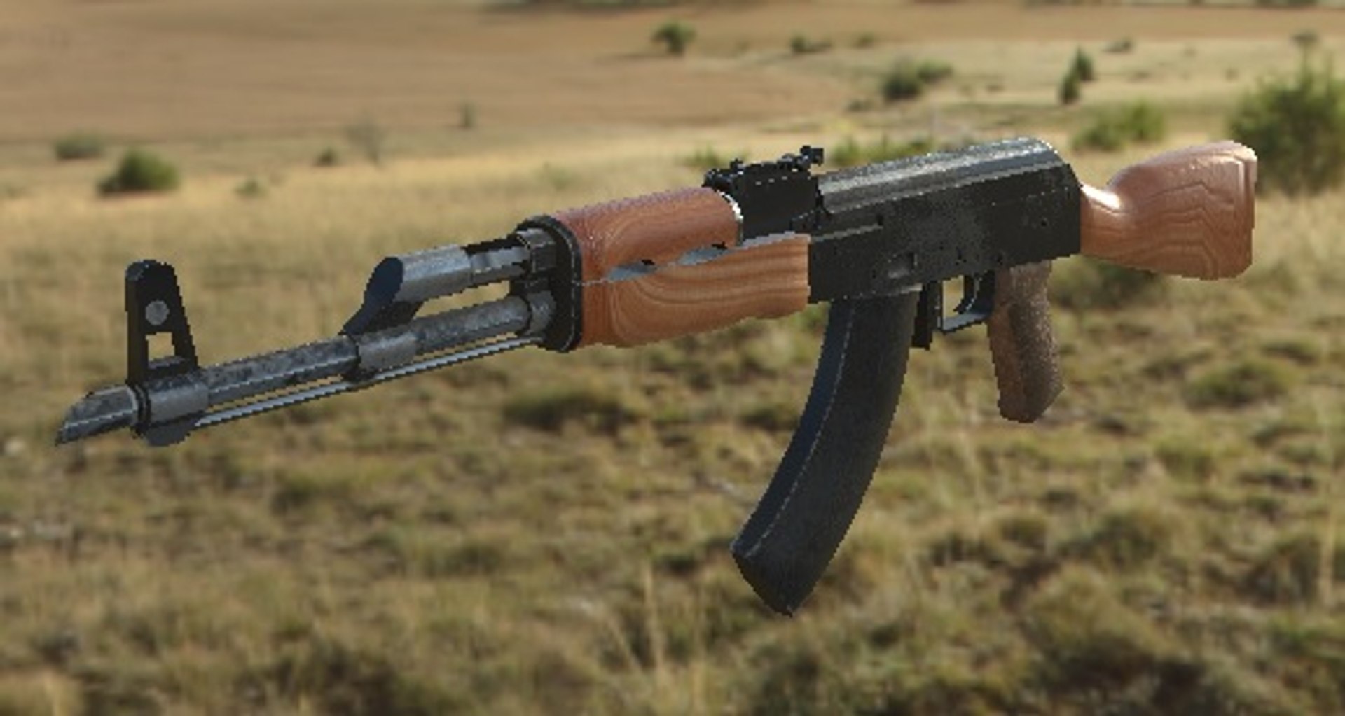 Ak47 Modo Unity 3d Model
