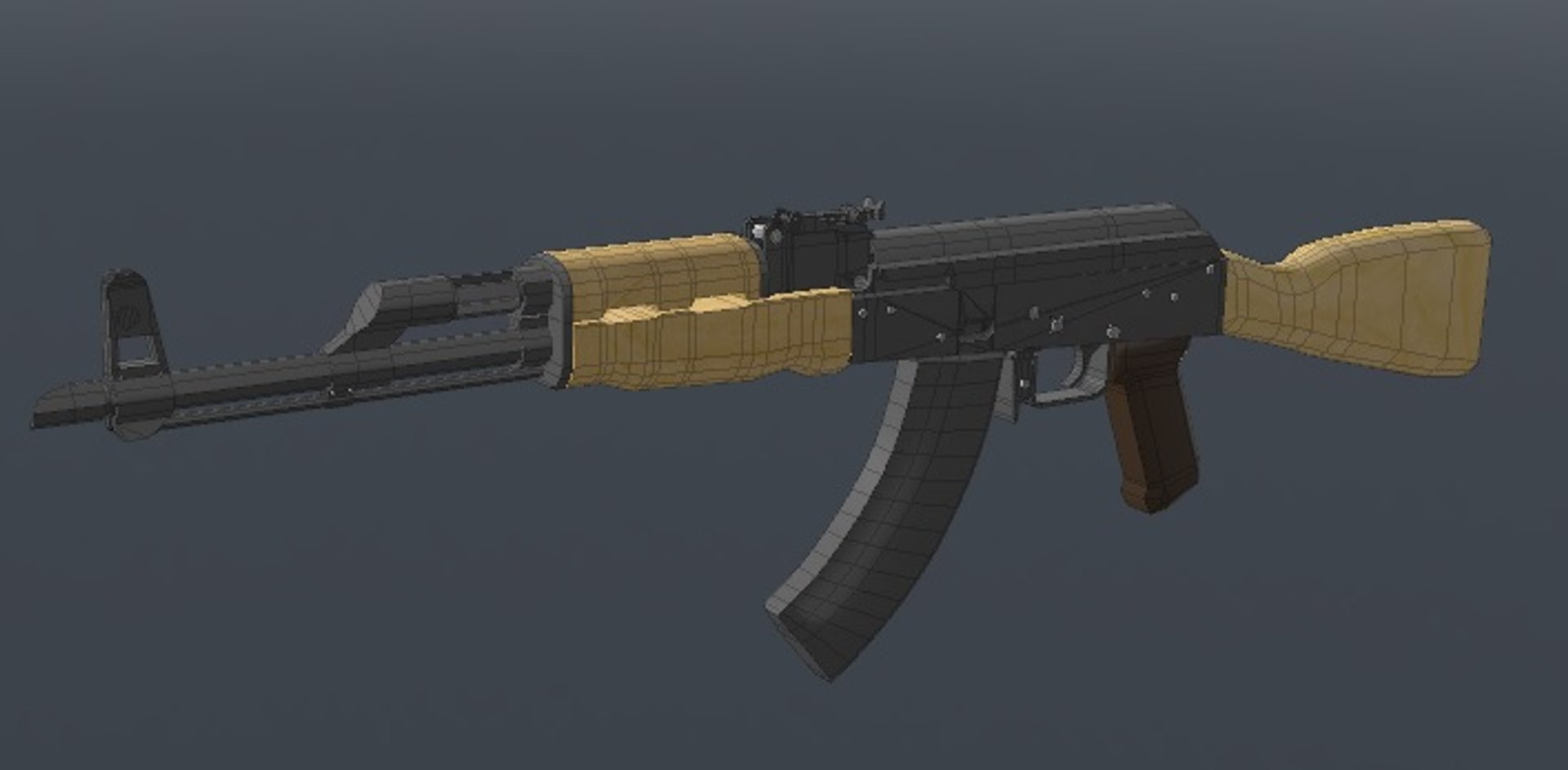 Ak47 Modo Unity 3d Model