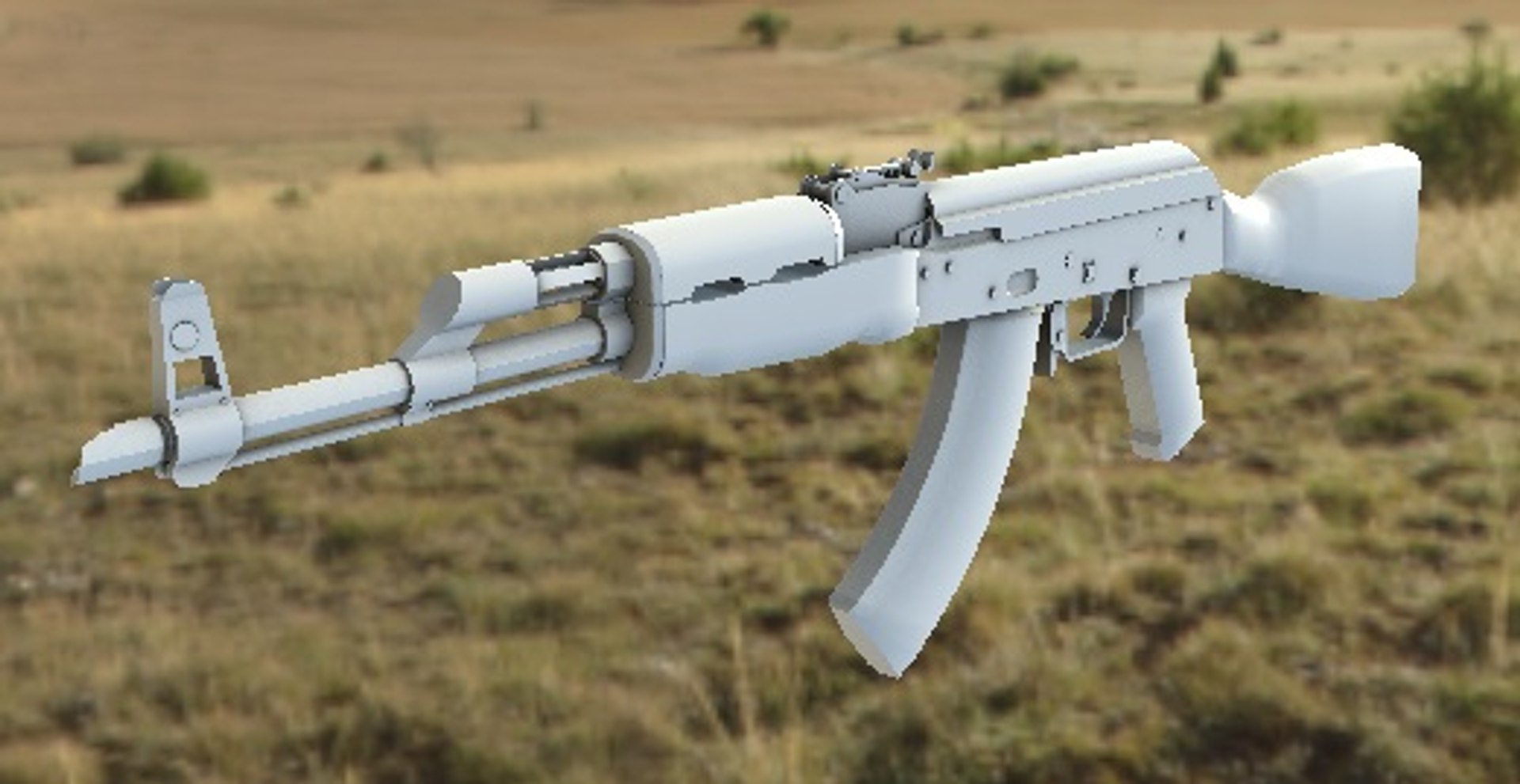 Ak47 Modo Unity 3d Model