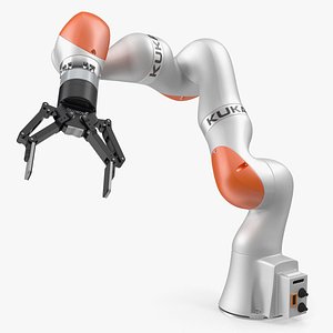Kuka Robot with Two Finger Gripper Robotiq Rigged