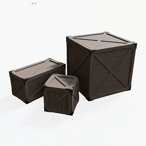 Medieval Fantasy Wooden Crate – Trio B