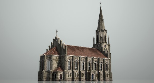 3d model old gothic church