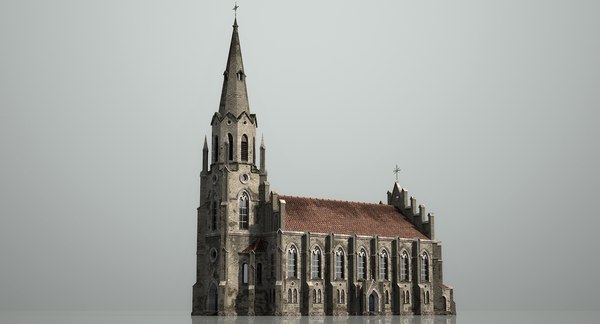 3d model old gothic church