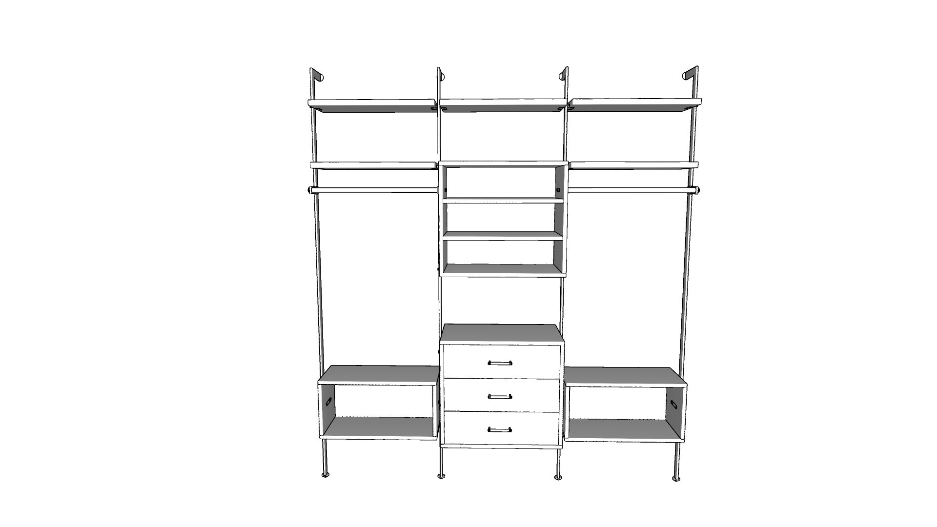 Holgate 96inch Modular Closet System 3 Column 1 3D Model - TurboSquid ...