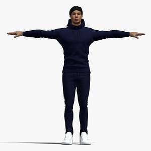 T-Pose Rigged Sport man 3D model