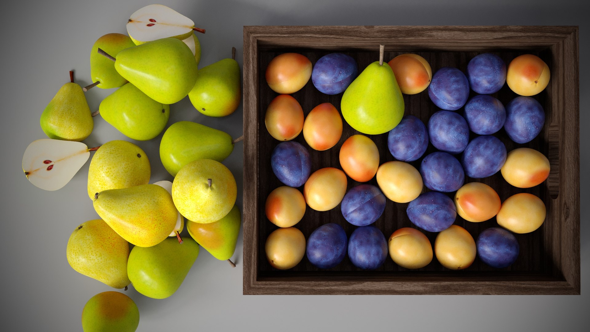Pears plums and apricotes 3D model https://p.turbosquid.com/ts-thumb/t2/71FRTq/v6/preview_2/jpg/1719574160/1920x1080/fit_q87/4599f95acffd1a28b41c662f9019c9c6e5c74b3d/preview_2.jpg