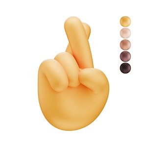 3D Fingers Crossed Hand model