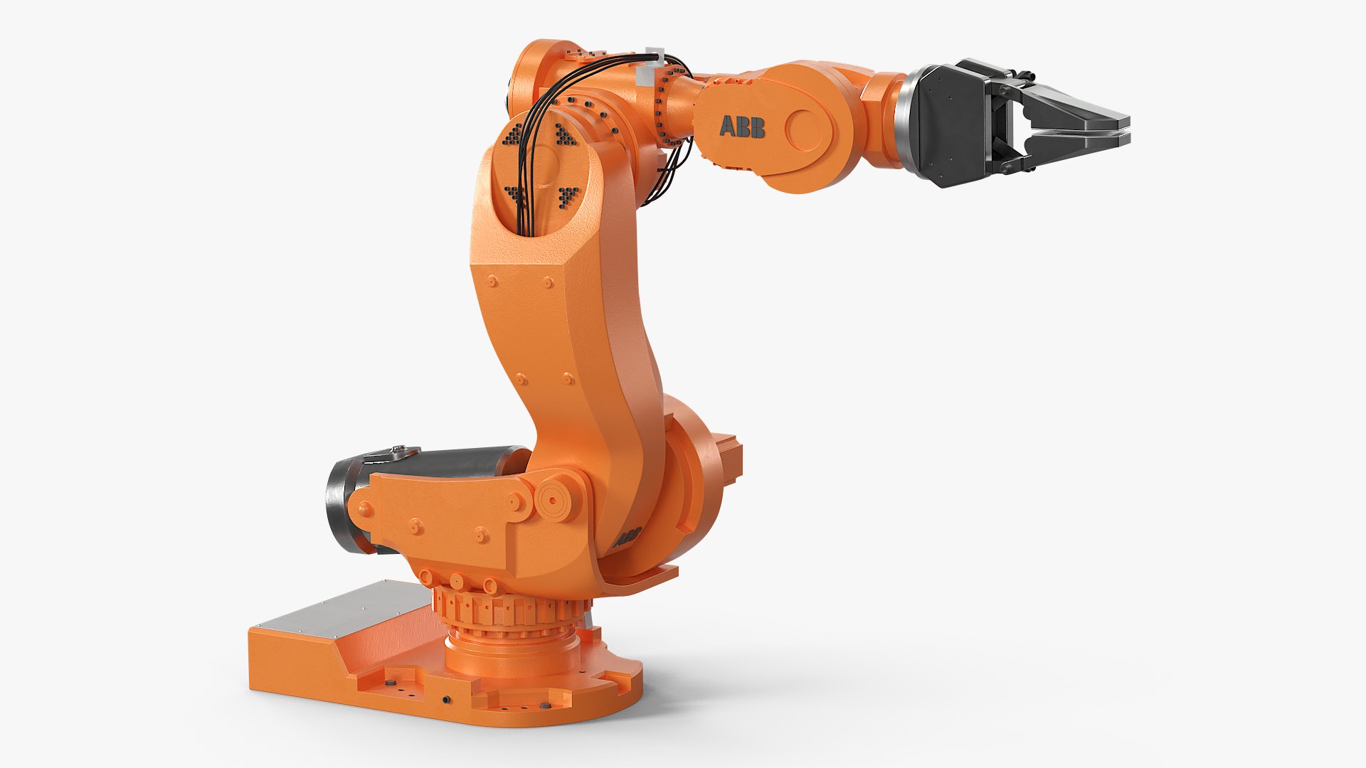 ABB IRB 7600 with Gripper Orange Rigged 3D model preview