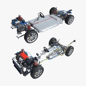 Chassis   and Electric vehicle chassis 3D model