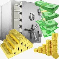 Cartoon Money and Gold and Safe Collection V1