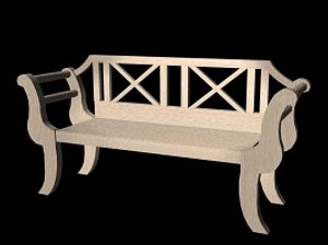 garden bench 3d ma