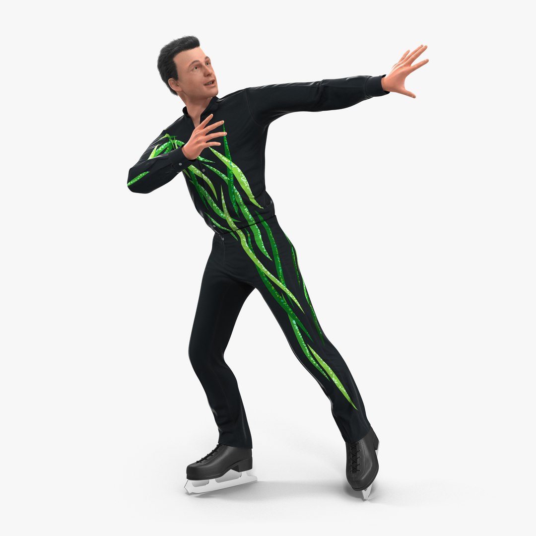 Male Figure Skater 2 Dancing 3D Model 3D model preview