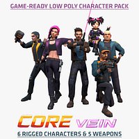 3D Characters Game - Low Poly Pack Low-poly 3D model