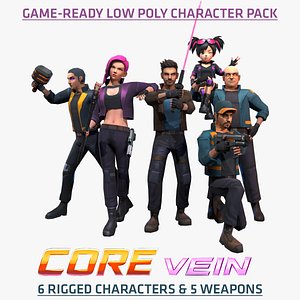 3D Characters Game - Low Poly Pack Low-poly 3D model